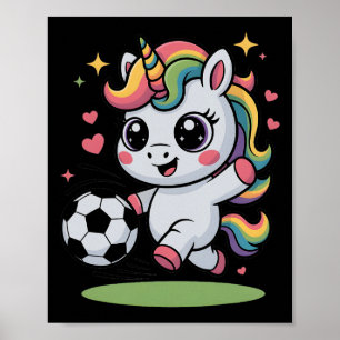 Funny Soccer Unicorn Just Girl Who Loves Play Mum  Poster