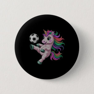Funny Soccer Unicorn Just Girl Who Loves Win Club 6 Cm Round Badge