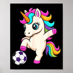 Funny Soccer Unicorn Just Girl Who Loves Winning M Poster