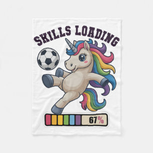 Funny Soccer Unicorn Skills Loading 67 Scoring Clu Fleece Blanket