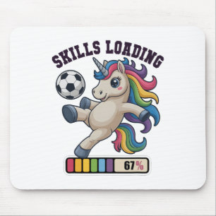 Funny Soccer Unicorn Skills Loading 67 Scoring Clu Mouse Pad