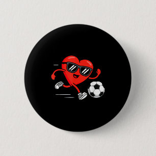 Funny Soccer Valentines Day Heart Boys Mens Sports 6 Cm Round Badge