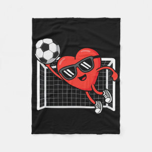 Funny Soccer Valentines Day Heart Boys Mens Sports Fleece Blanket