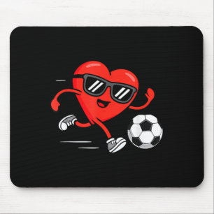 Funny Soccer Valentines Day Heart Boys Mens Sports Mouse Pad