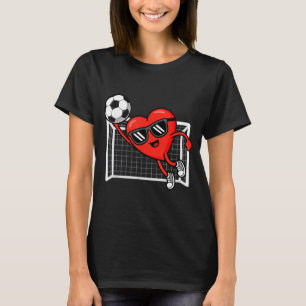Funny Soccer Valentines Day Heart Boys Mens Sports T-Shirt