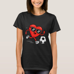 Funny Soccer Valentines Day Heart Boys Mens Sports T-Shirt