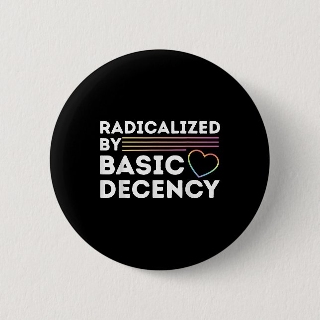 Funny Social Democracy Radicalised By Basic Decenc 6 Cm Round Badge (Front)