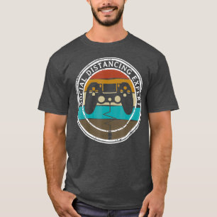 Funny Social Distancing Epert Gaming Vintage T-Shirt