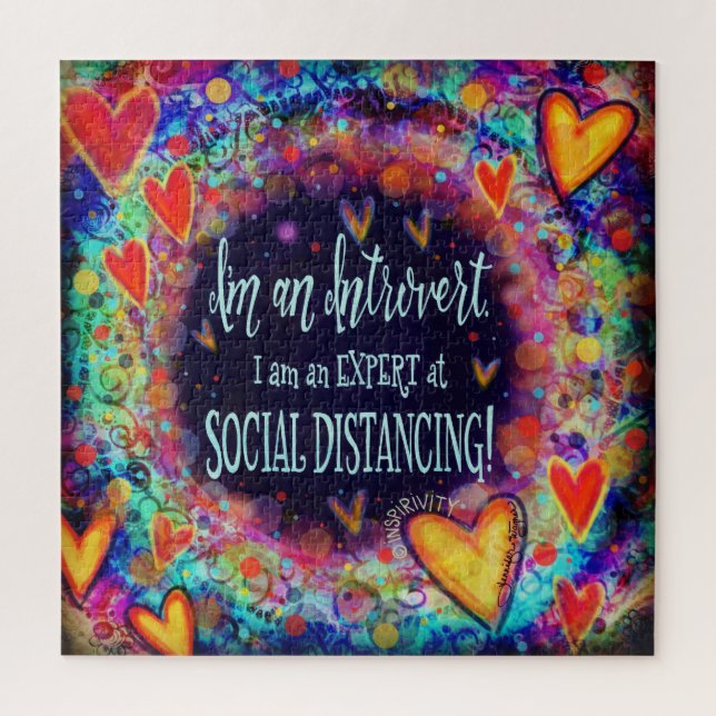 Funny Social Distancing Introvert Fun Inspirivity Jigsaw Puzzle (Vertical)