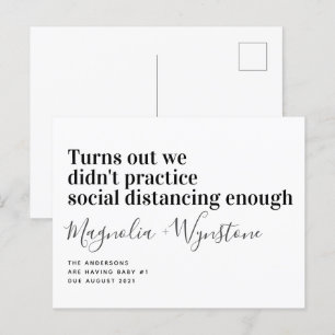 Funny Social Distancing Pregnancy Announcement Postcard