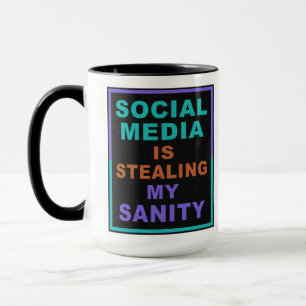 Funny “Social Media” custom monogram mugs