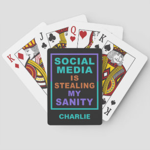 Funny “Social Media” custom name playing cards