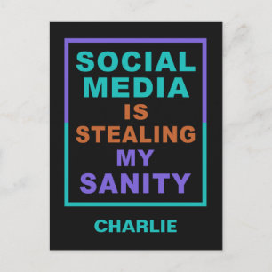 Funny “Social Media” custom name postcard