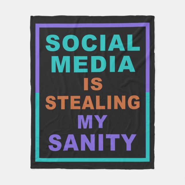 Funny “Social Media” fleece blankets (Front)