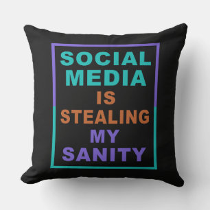 Funny “Social Media” throw pillows