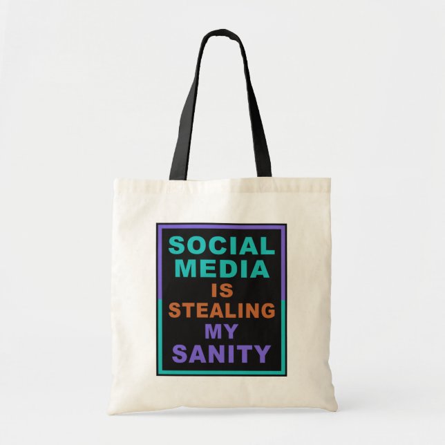 Funny “Social Media” tote bags (Front)
