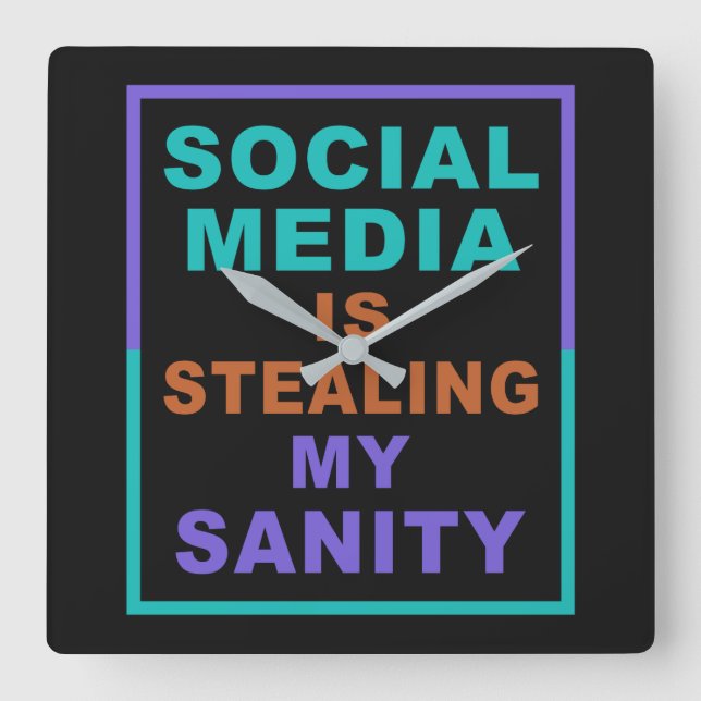 Funny “Social Media” wall clock (Front)