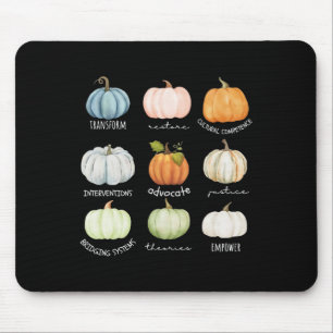 Funny Social Worker Halloween Fall Pumpkin Thanksg Mouse Pad