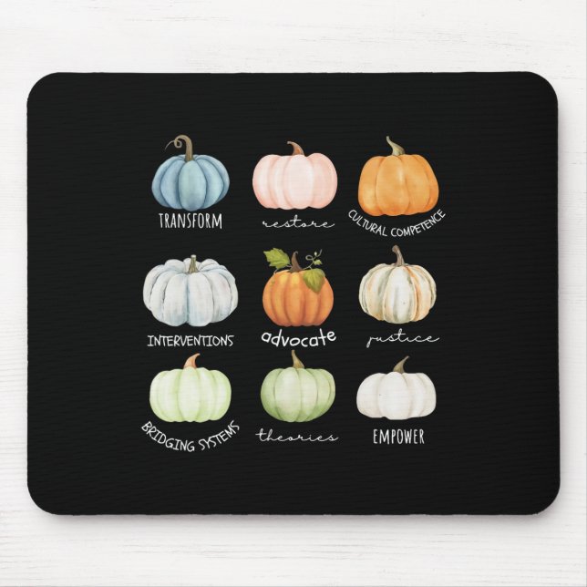 Funny Social Worker Halloween Fall Pumpkin Thanksg Mouse Pad (Front)