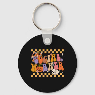 Funny Social Worker Halloween School Social Work R Key Ring