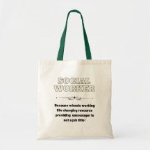 Funny Social Worker Job Title Tote