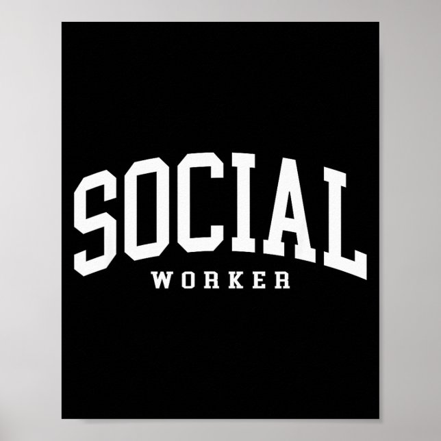 Funny social worker retro school social worker poster (Front)