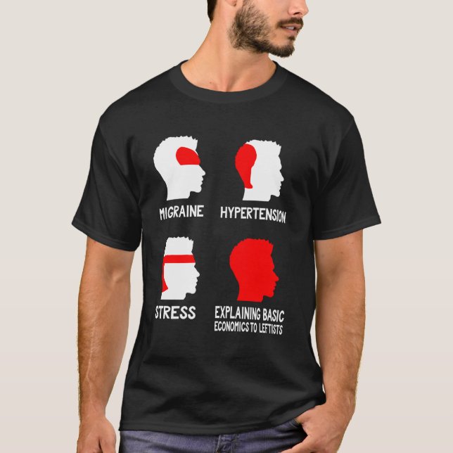 Funny Socialist Headache Map T-Shirt (Front)