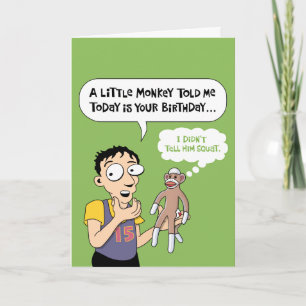 Funny Sock Monkey Birthday Card
