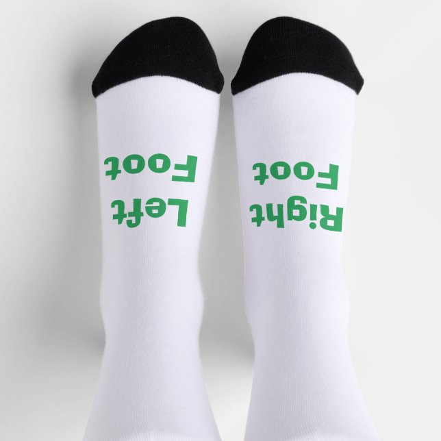 FUNNY! Socks - Left foot Right Foot - Green (Top)