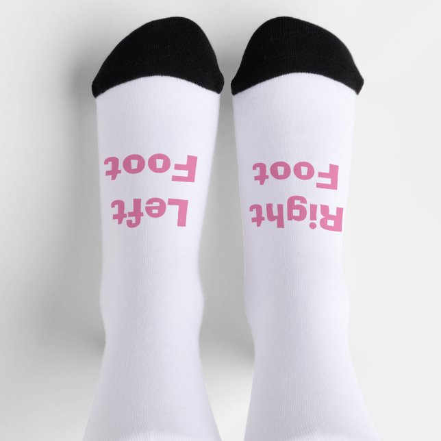 FUNNY! Socks - Left foot Right Foot - Pink (Top)
