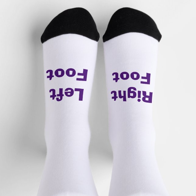 FUNNY! Socks - Left foot Right Foot - Purple (Top)