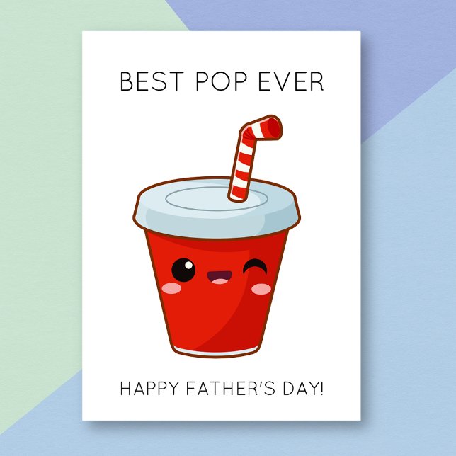 Funny Soda Best Pop Pun Father's Day Card (Creator Uploaded)