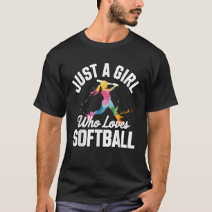 Funny Softball Art For Women Girls Mum Youth T-Shirt