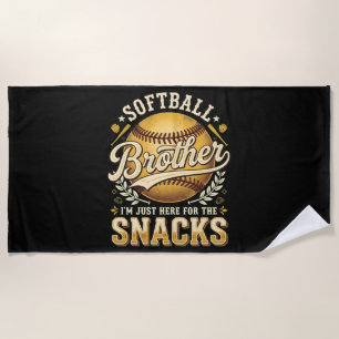 Funny Softball Brother Snacks Sports Beach Towel