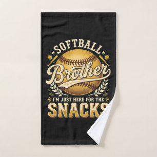 Funny Softball Brother Snacks Sports Hand Towel