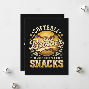 Funny Softball Brother Snacks Sports Holiday Card