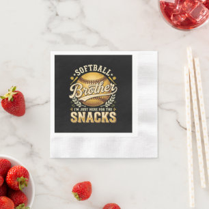 Funny Softball Brother Snacks Sports Napkin