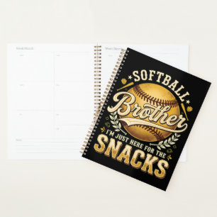 Funny Softball Brother Snacks Sports Planner