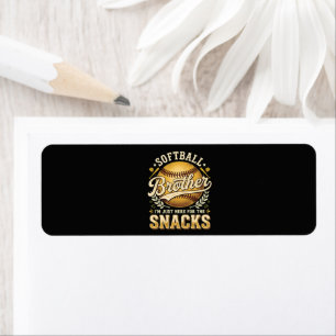 Funny Softball Brother Snacks Sports Return Address Label