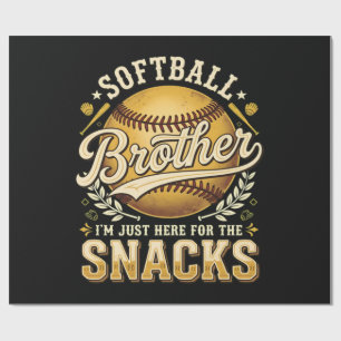 Funny Softball Brother Snacks Sports Wrapping Paper
