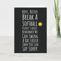 Funny Softball Christmas Cards Sport Team Player