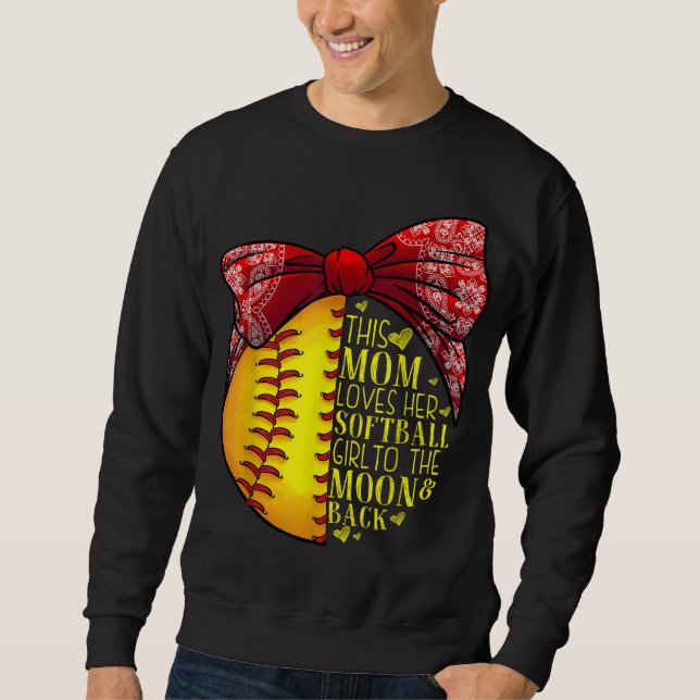 Funny Softball Gift Mum Women Pitcher Catcher Girl Sweatshirt (Front)