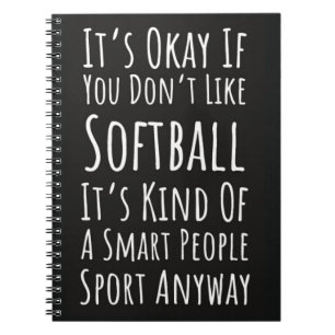 Funny Softball Gifts Fastpitch Team Player Sports Notebook