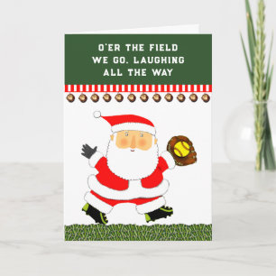 funny softball holiday card