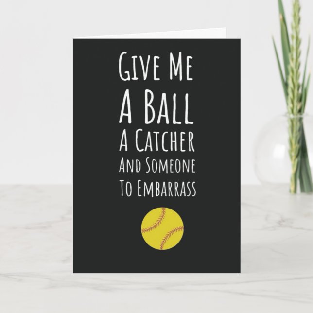 Funny Softball Pitcher Cards Player Sports Girls (Front)