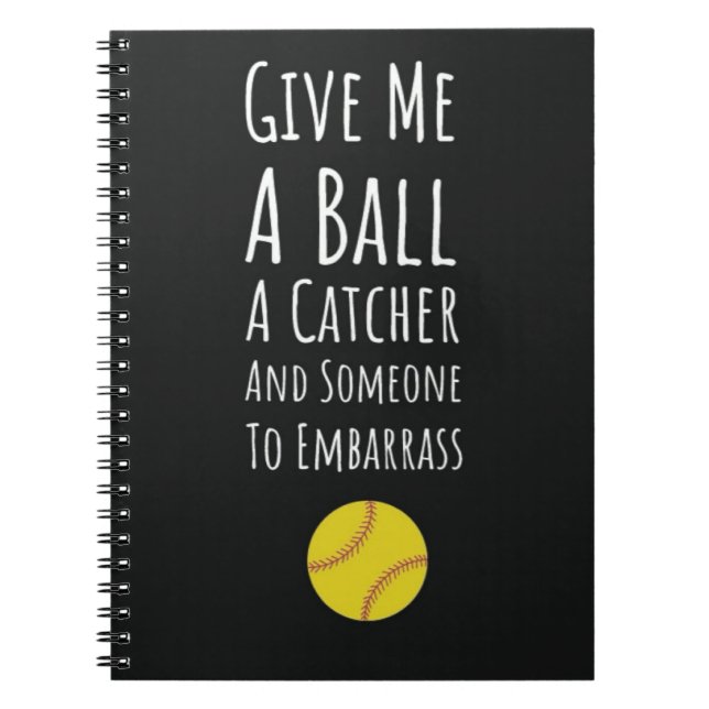 Funny Softball Pitcher Gifts Girl Sports Team Fan Notebook (Front)