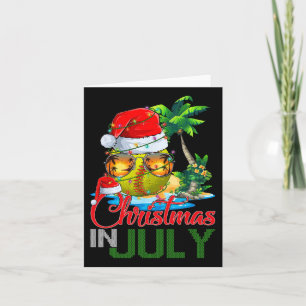 Funny Softball Santa Hat Hawaiian Christmas In Jul Card
