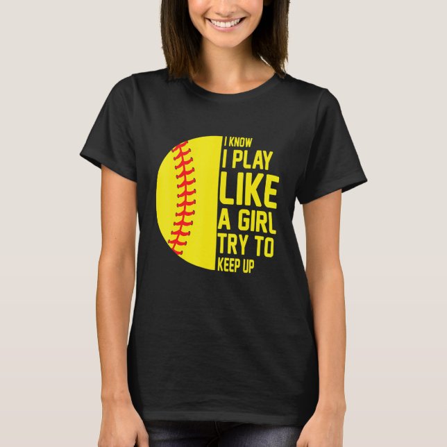 Funny Softball Softball Cute Softball  Players  1 T-Shirt (Front)