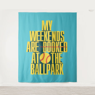 Funny Softball Weekend At The Ballpark Sports Tapestry
