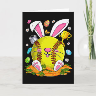 Funny Softll And Bunny Face Eggs Happy Easter Day Card